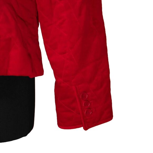Talbots Women's Coat Red Velvet Quilted Lined Stretch Insulated Jacket Size 14 - Picture 10 of 10